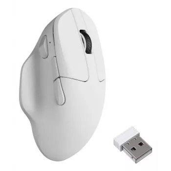 Ratón óptico inalámbrico ambidiestro Keychron M7-A24 30000 DPI RF inalámbrico Bluetooth USB-C blanco