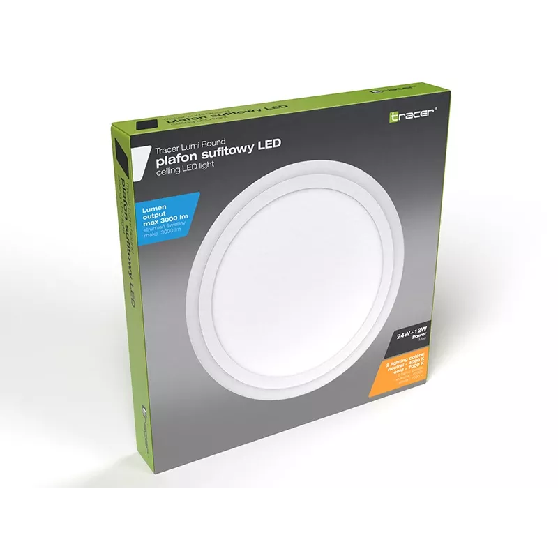 Plafón TRACER TRAOSW47320 LED redondo 18W 3000K
