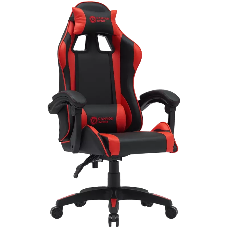 Silla gaming CANYON Core SGCH2 — diseño ergonómico, altura ajustable, negro/rojo
