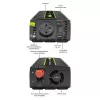 Inversor de coche Qoltec Monolith 1200 W negro 24 V