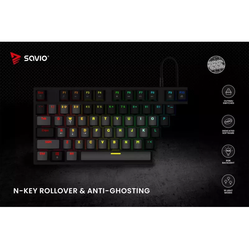 Teclado mecánico Savio RGB Tempest X2 Outemu Brown