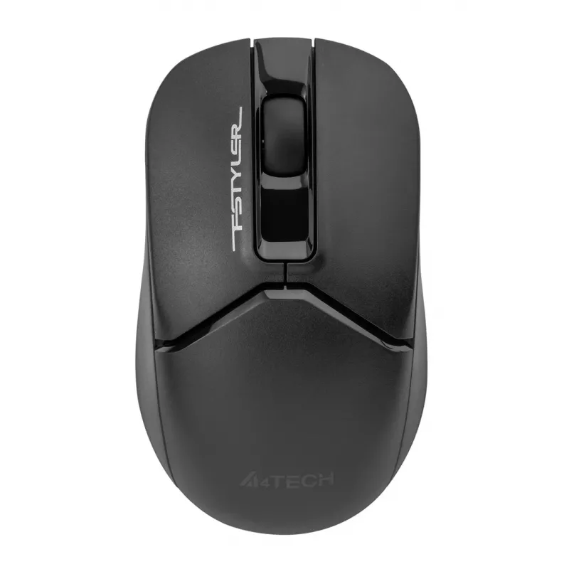 Ratón óptico inalámbrico A4Tech FM12S Negro — 1200 dpi, receptor RF nano, 3 botones, pila AA