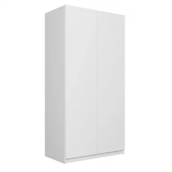 Armario ropero Top e shop SD-90 BI, armario de dormitorio de 2 puertas, cuerpo blanco, 7 baldas