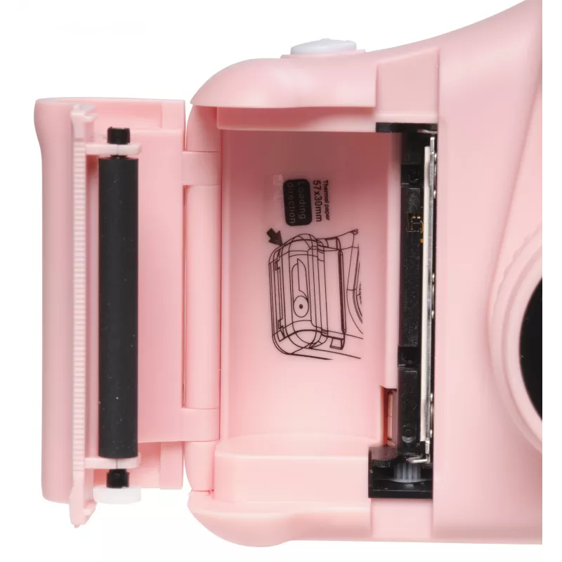Denver KPC-1370P cámara digital infantil con impresora térmica, LCD de 2,8 pulgadas, 48 MP, vídeo 1440p, rosa