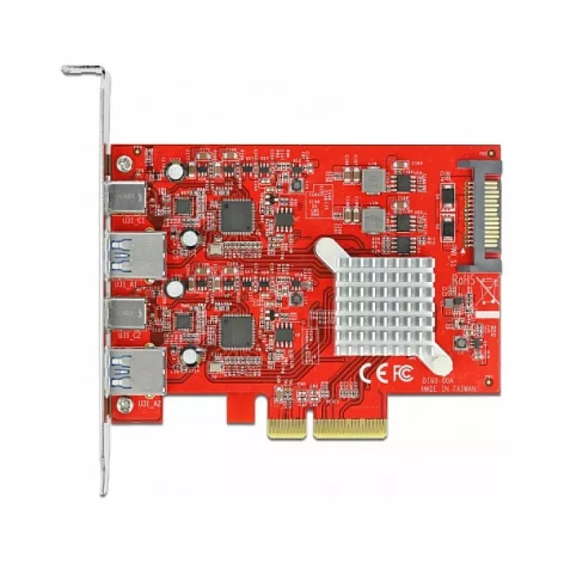 Tarjeta de expansión DeLOCK PCI Express x4 a USB 10 Gbit/s 2x Type-A 2x Type-C
