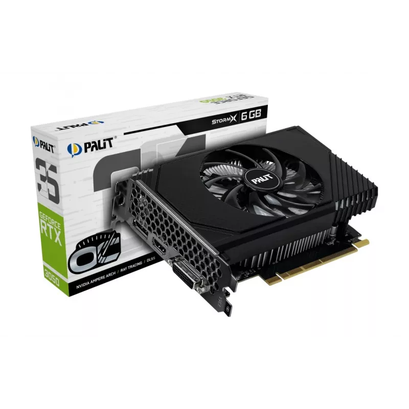 Tarjeta gráfica PALIT GeForce RTX 3050 StormX OC – 6 GB GDDR6, 96 bits, PCIe 4.0, refrigeración activa
