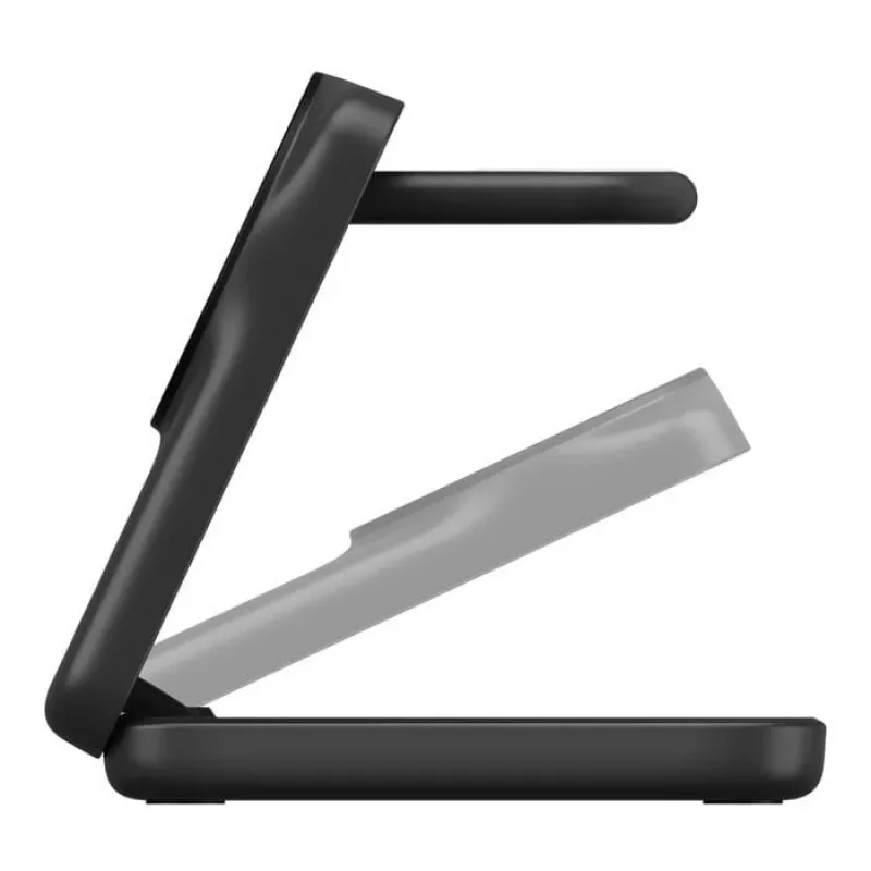 Belkin UltraCharge soporte de carga inalámbrica plegable 3 en 1 Qi2 de 25 W, negro (WIZ036KQBK)