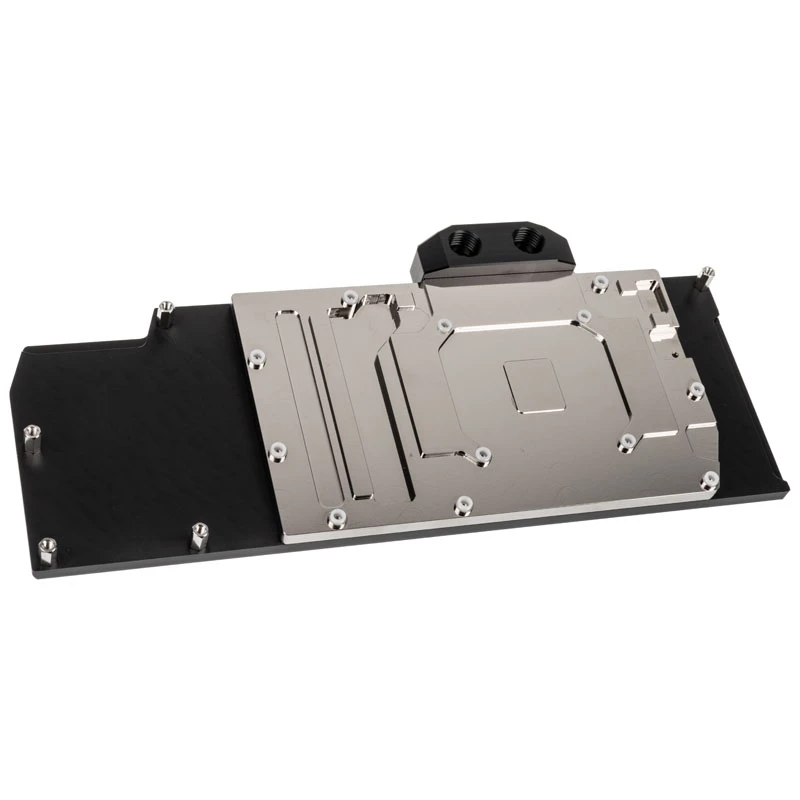 Watercool Disipador de agua fullcover para GPU Heatkiller IV para Radeon RX 5700 XT — parte superior de acetal con base de cobre niquelado