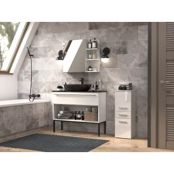 Mueble de almacenamiento de baño Topeshop NEL V DDS BIEL POŁ blanco