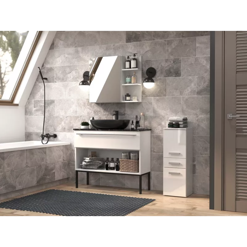 Mueble de almacenamiento de baño Topeshop NEL V DDS BIEL POŁ blanco