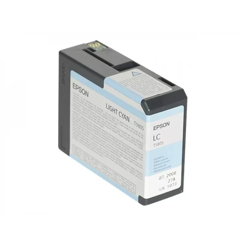 Epson Pack individual cian claro T580500, cian claro, tinta pigmentada, 80 ml, 1 unidad, pack individual