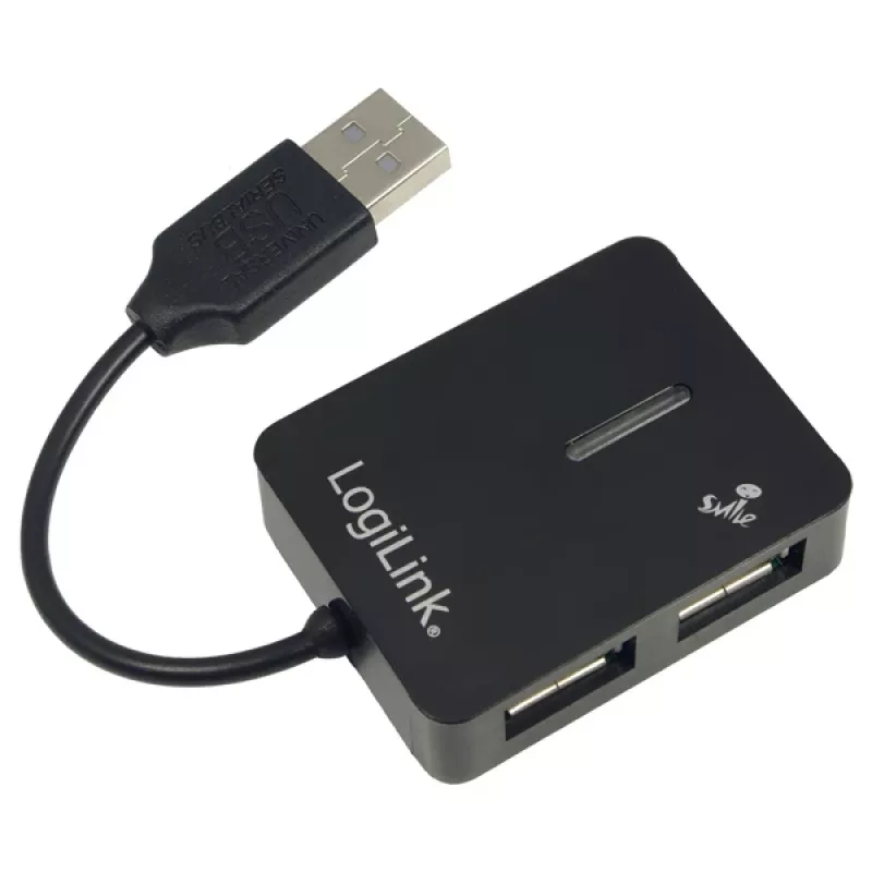 Hub USB LOGILINK UA0139 – 4 puertos USB 2.0, 480 Mbit/s, negro