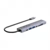 Hub USB-C Unitek H1124AGY01 con 100W PD, HDMI 2.0, 2x USB‑A, 2x USB‑C, lector de tarjetas SD/microSD — aluminio
