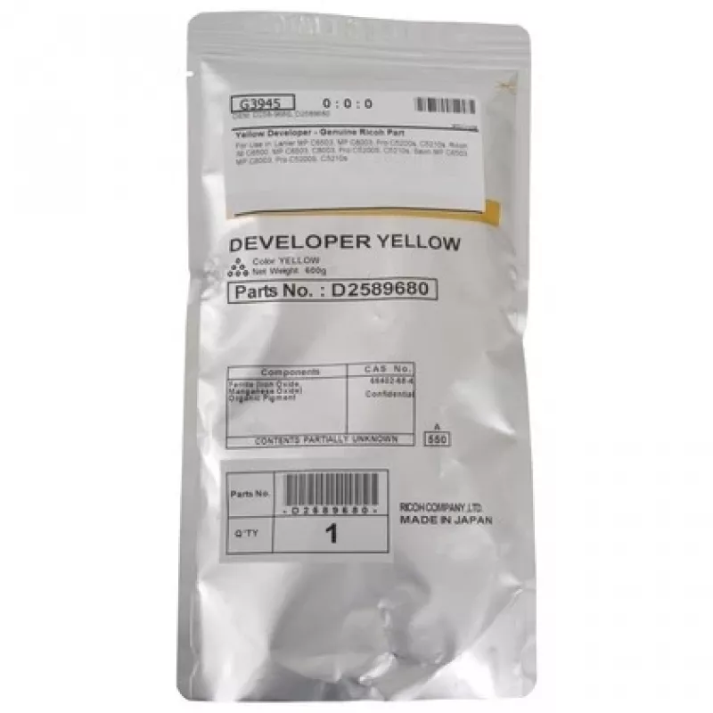 Ricoh D2589680 (D258-9680) revelador, amarillo