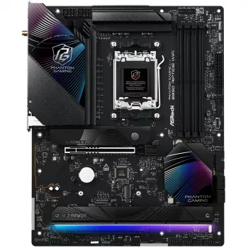 Placa base ASRock Phantom Gaming B850 Riptide WiFi — AMD B850, socket AM5, ATX, DDR5, 4x M.2, Wi-Fi 7, 2.5Gb LAN