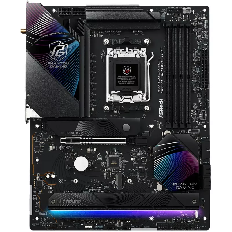 Placa base ASRock Phantom Gaming B850 Riptide WiFi — AMD B850, socket AM5, ATX, DDR5, 4x M.2, Wi-Fi 7, 2.5Gb LAN