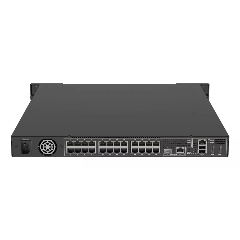 Grabador de vídeo en red AXIS S2224 Mk II 24 canales, reproducción de 48 canales, 7680×4320, HDD de 6 TB, SSD de 256 GB, RAID 0/1/10, 1U, Negro