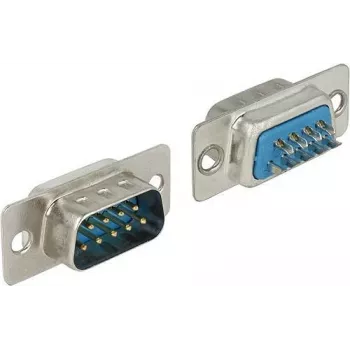 Conector Sub-D 9 pin DELOCK 65881 — azul/plateado, 31×15×12.5 mm