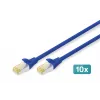 Cable de conexión DIGITUS CAT 6A S/FTP DK-1644-A-010-B-10, 1 m, azul, 10 uds.