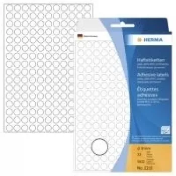 HERMA - Etiquetas multiusos - Blanco - 8 mm redondas 5632 etiqueta(s) (32 hojas x 176) (2210)