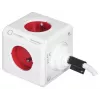 Allocacoc 2304/FREXPC regleta de enchufes 3 m 5 tomas AC interior rojo, blanco