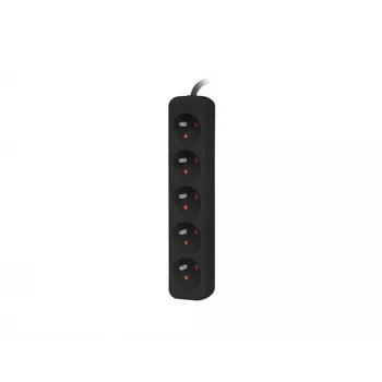 Lanberg PS0-05E-0300-BK alargador 3 m 5 salidas AC interiores negro (PS0-05E-0300-BK)