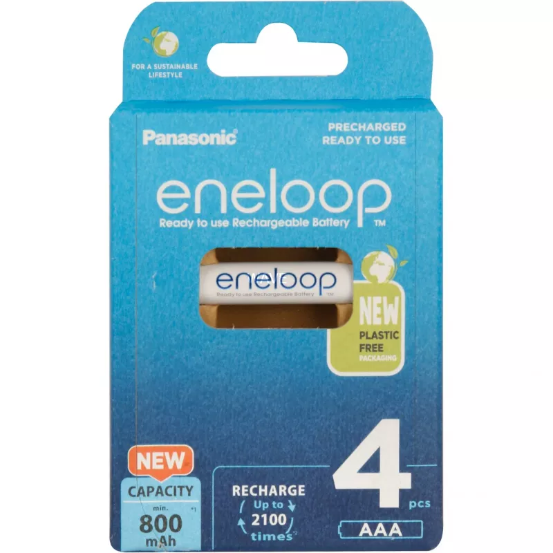 Baterías PANASONIC ENELOOP AAA 800 mAh 4 uds. (BK-4MCDE/4CP)