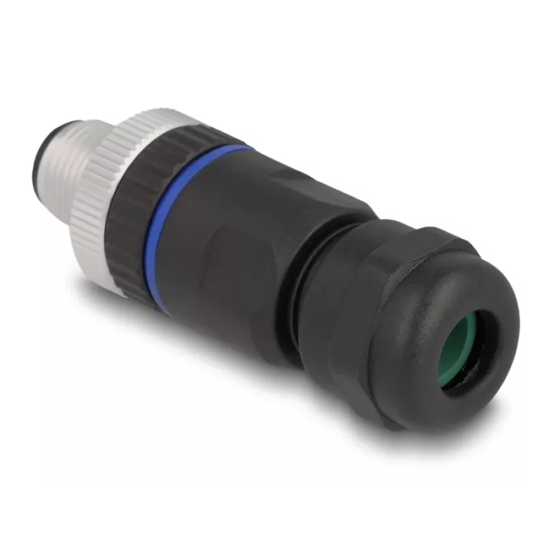 Conector M12 DeLOCK codificado A de 8 polos conector macho conexión por tornillo