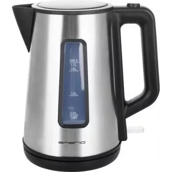Hervidor de agua eléctrico Emerio 1,7 L 2200 W negro acero inoxidable