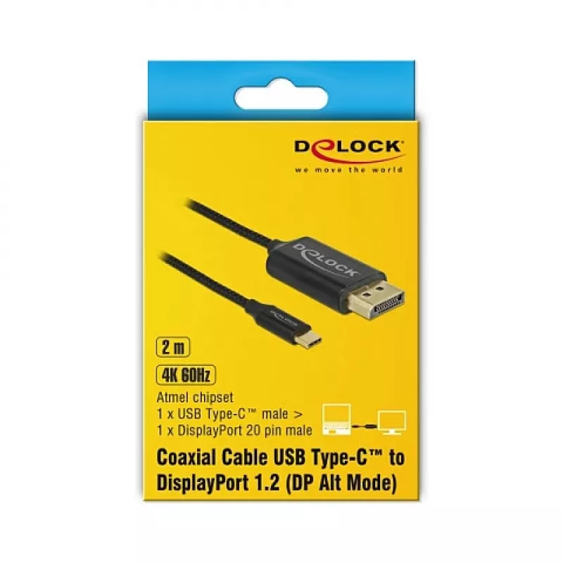 Adaptador de cable de vídeo DeLOCK 84904 USB Type-C a HDMI 1 m negro