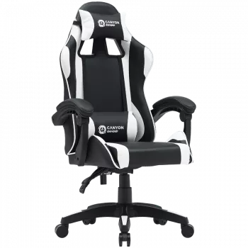 Silla gaming CANYON Core SGCH2 — negro/blanco, diseño ergonómico, altura ajustable