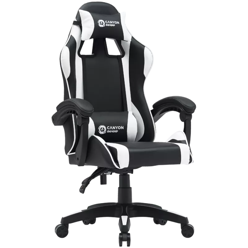 Silla gaming CANYON Core SGCH2 — negro/blanco, diseño ergonómico, altura ajustable