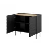 Cómoda Cama Meble ONDA 2D 98x45x85 cm, negro, marco de aglomerado