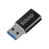 Adaptador de cable de vídeo Savio AK-81 USB Type-C USB Type-A negro