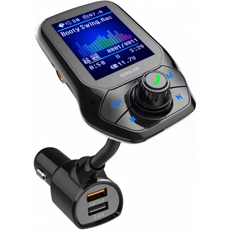 Sencor SWM 5858 BT Transmisor FM para coche, Bluetooth, MP3, USB, microSD