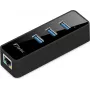 Fantec UMP-3UE1000 - adaptador de red - USB3.0 - Gigabit Ethernet x 1 + USB3.0 x 3 - negro (1959)
