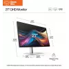 HP 727pq Series 7 Pro Monitor QHD - 27 2560 x 1440 QHD 400 nits 120Hz AG, IPS Negro HDR 400, USB-C(15W)/HDMI/DisplayPort Daisy-Chain, 3x USB-A, ajustable en altura/inclinable/giratorio/orientable, 3