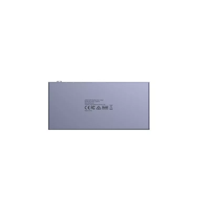 Switch KVM Unitek V307A USB HDMI 2 puertos 4K Ultra HD 3840x2160@60 Hz HDCP 2.2, carcasa metálica, gris