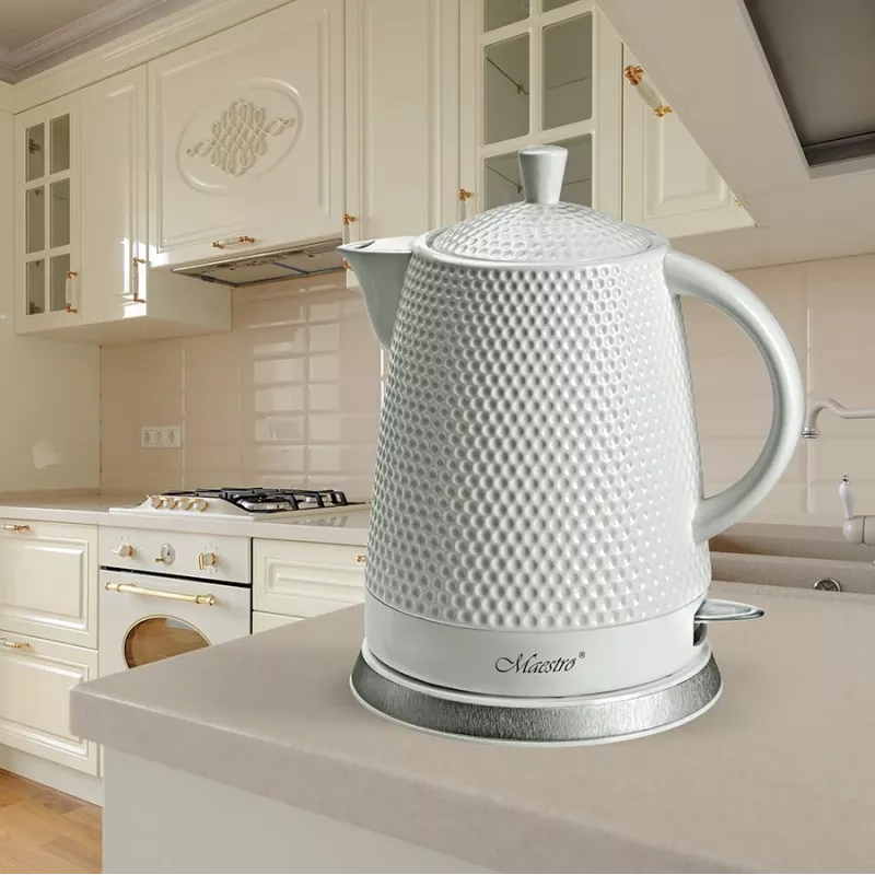 Maestro MR-069-WHITE Hervidor eléctrico de cerámica, 1,5 L, 1500 W, blanco