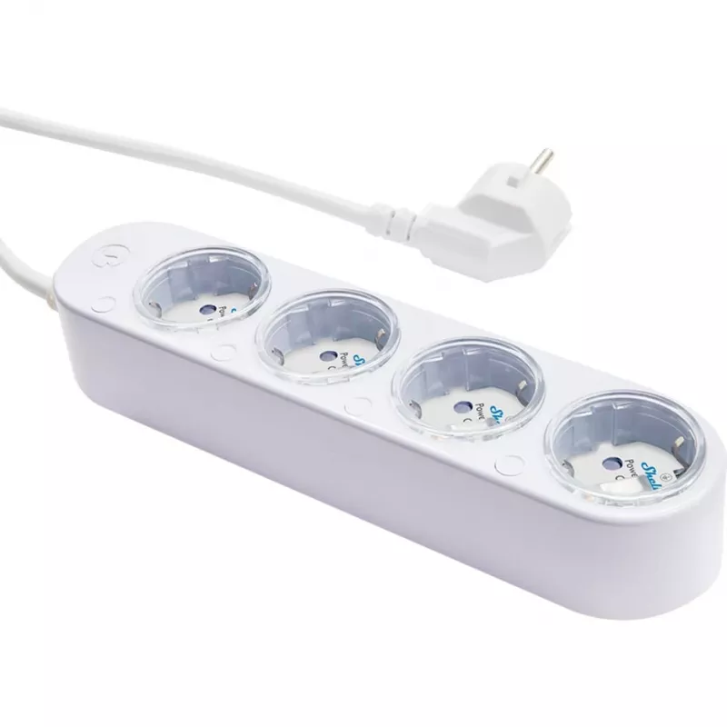 Regleta de enchufes inteligente 12A Shelly Power Strip 4 Gen4 Zigbee/Matter