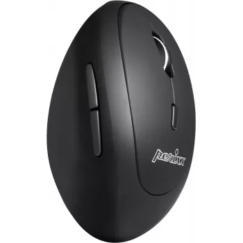 Perixx PERIMICE-819, ratón vertical ergonómico, clic silencioso, multi-dispositivo, negro (PERIMICE-819)