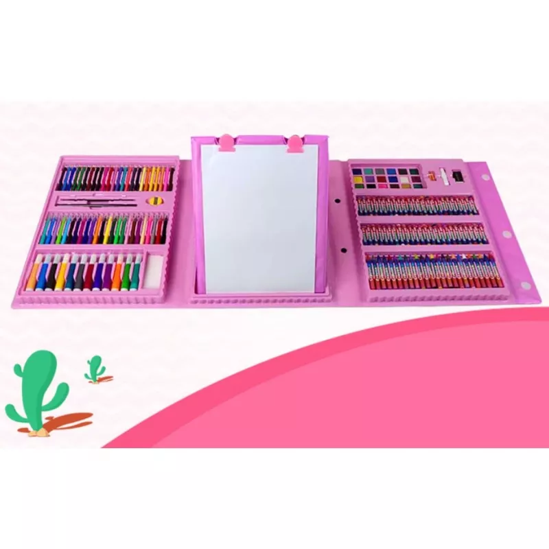 Set de arte Extralink 208 piezas — set de pintura con pinceles, colores, rotuladores