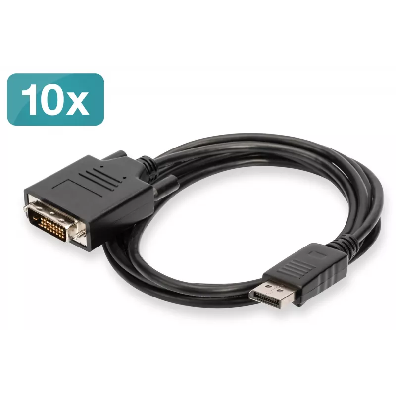 Cable adaptador Digitus DisplayPort – DVI, pack de 10