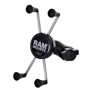 Soporte grande para movil RAM Mounts X-Grip con base para tubo de horquilla de moto