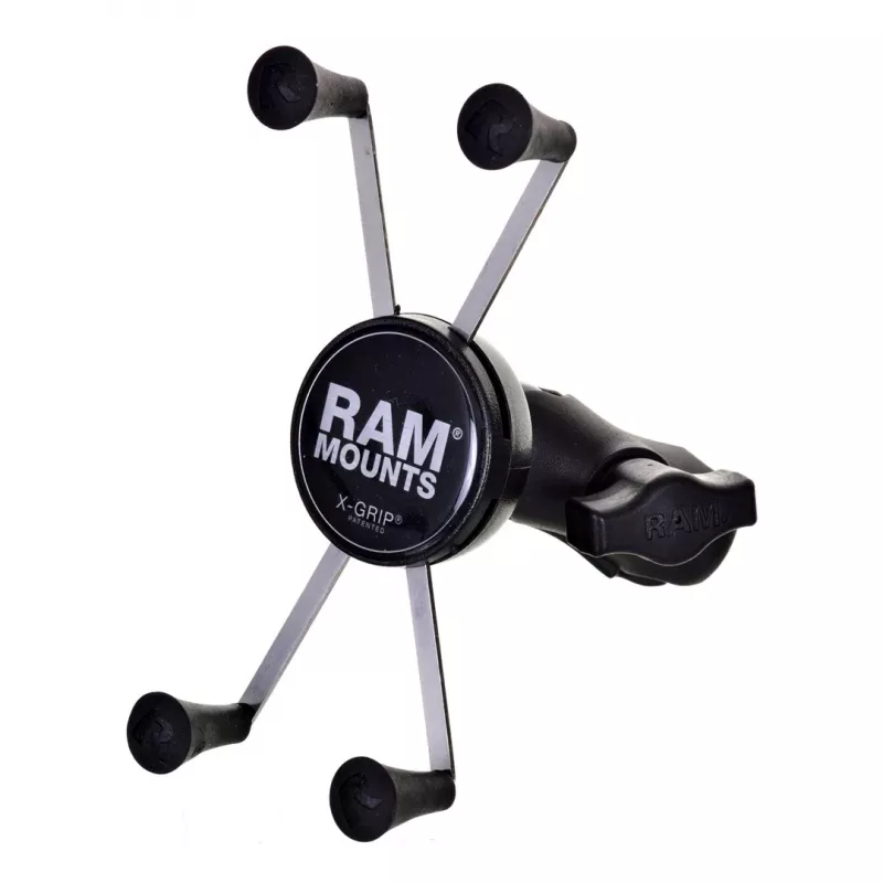 Soporte grande para movil RAM Mounts X-Grip con base para tubo de horquilla de moto