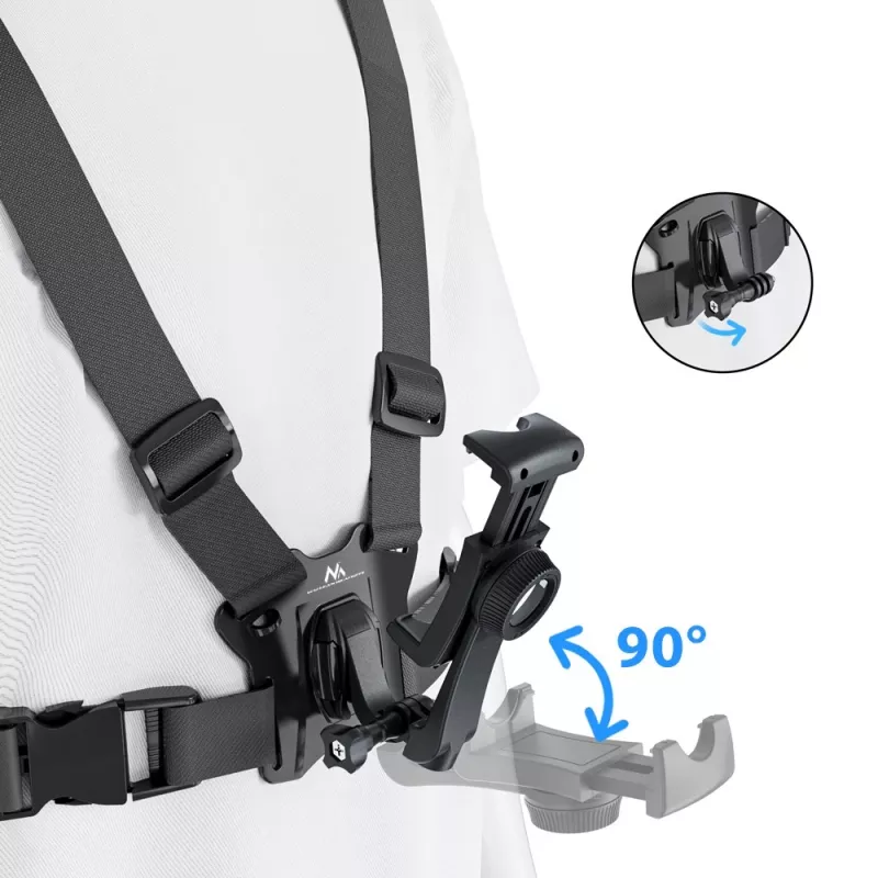 Soporte para smartphone con correa pectoral MACLEAN MC-294 ajustable ligero para uso manos libres