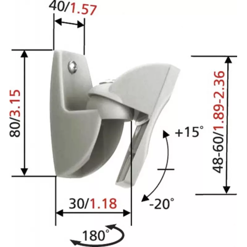 Soporte de pared para altavoz Vogel's VLB500 2 uds. función de giro e inclinación negro