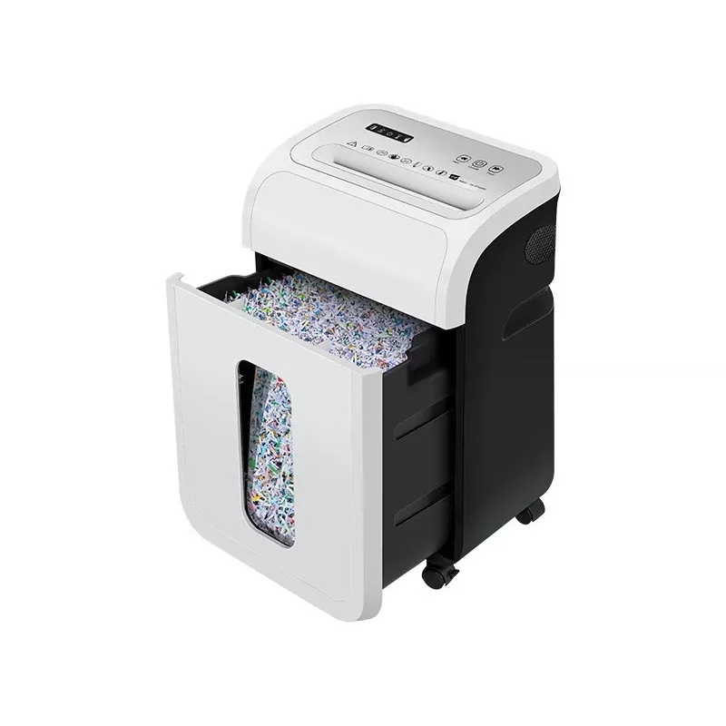 Destructora de documentos de oficina TRACER TRANIS47633 blanca — corte cruzado 4x12 mm, capacidad 14 hojas, depósito 20 L