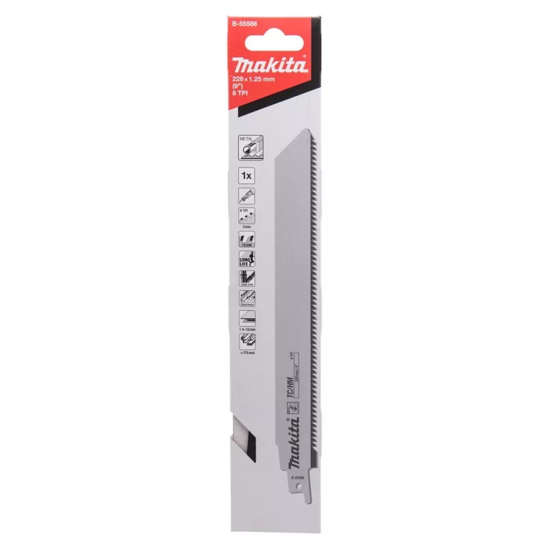 Makita B-55588 hoja para sierras de calar, sierras de marquetería y sierras sable, carburo de tungsteno (TC), 1 unidad