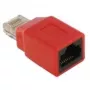 Adaptador crossover DeLOCK RJ45 M/H rojo 65025